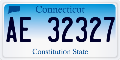 CT license plate AE32327