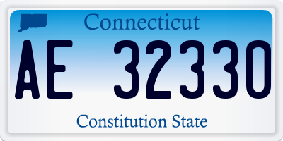 CT license plate AE32330