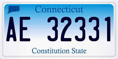 CT license plate AE32331