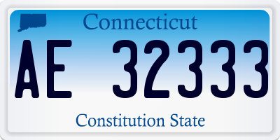 CT license plate AE32333
