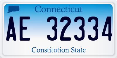CT license plate AE32334