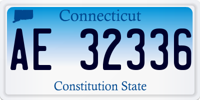 CT license plate AE32336