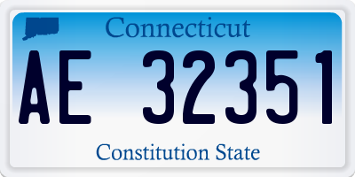CT license plate AE32351
