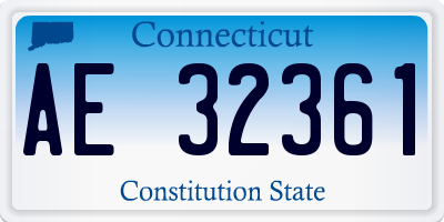 CT license plate AE32361