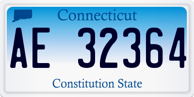 CT license plate AE32364