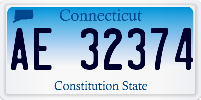 CT license plate AE32374