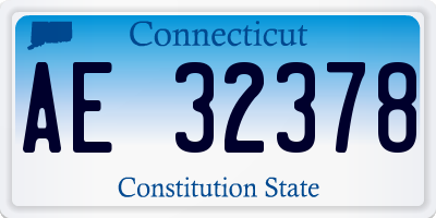 CT license plate AE32378