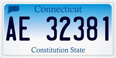 CT license plate AE32381
