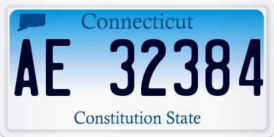 CT license plate AE32384