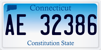 CT license plate AE32386