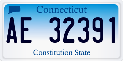 CT license plate AE32391