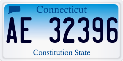 CT license plate AE32396