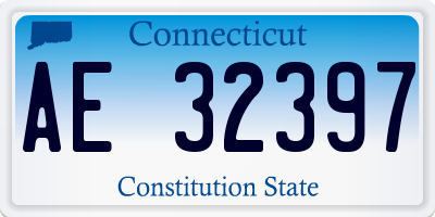 CT license plate AE32397
