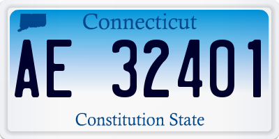 CT license plate AE32401