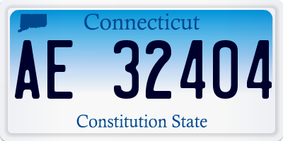 CT license plate AE32404