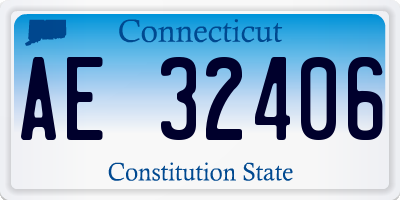 CT license plate AE32406