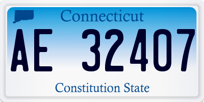 CT license plate AE32407
