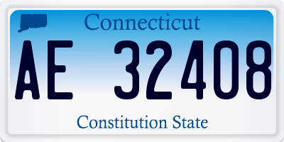 CT license plate AE32408