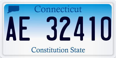 CT license plate AE32410