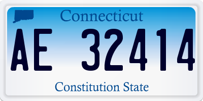 CT license plate AE32414