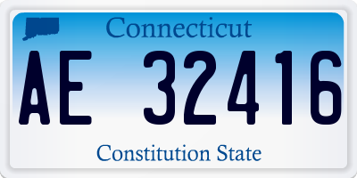 CT license plate AE32416