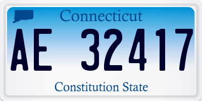 CT license plate AE32417