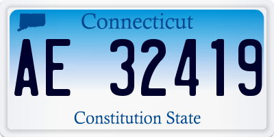 CT license plate AE32419