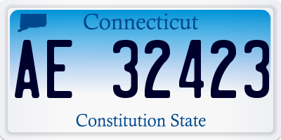 CT license plate AE32423