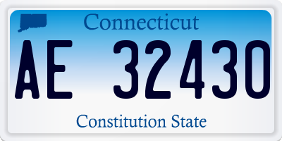 CT license plate AE32430