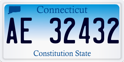 CT license plate AE32432