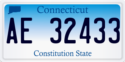 CT license plate AE32433