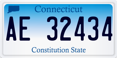 CT license plate AE32434
