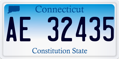 CT license plate AE32435