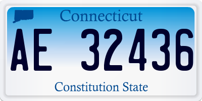 CT license plate AE32436