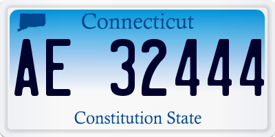 CT license plate AE32444