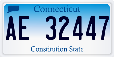 CT license plate AE32447