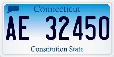 CT license plate AE32450