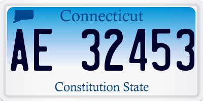 CT license plate AE32453