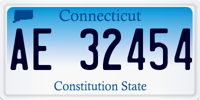 CT license plate AE32454