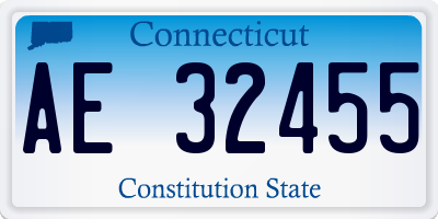 CT license plate AE32455