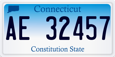 CT license plate AE32457