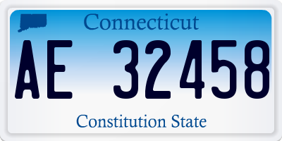 CT license plate AE32458