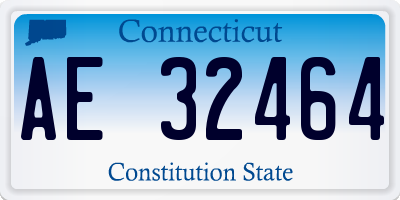 CT license plate AE32464