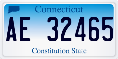 CT license plate AE32465