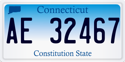 CT license plate AE32467
