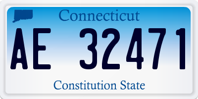 CT license plate AE32471