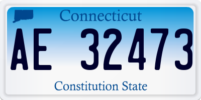 CT license plate AE32473