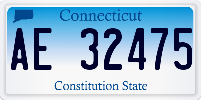 CT license plate AE32475