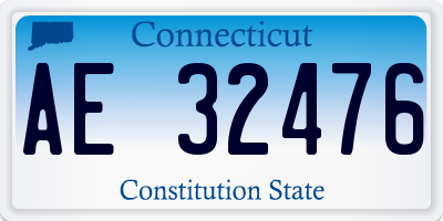 CT license plate AE32476