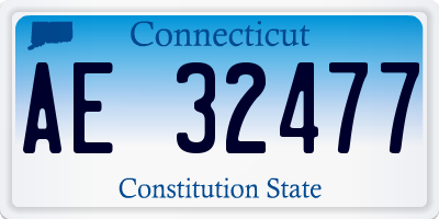 CT license plate AE32477